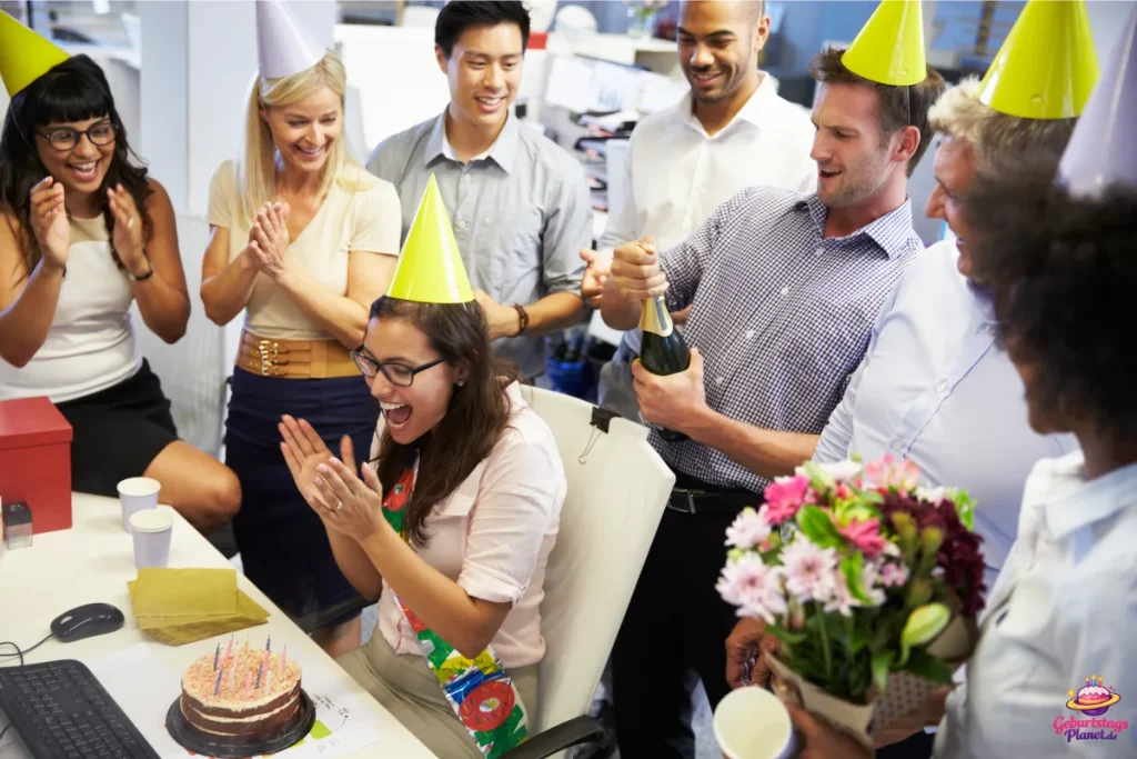 geburtstagswünsche whatsapp Lustige Geburtstagsfeier im Büro Team